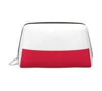 Neceser de maquillaje de piel dorada, con estampado de bandera polaca, bolsa de cosméticos de viaje con organizador, bolsa de aseo portátil para uso diario, Gold, Talla única
