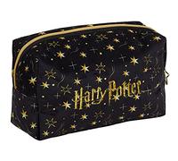 Neceser de Maquillaje Harry Potter para Mujeres y niñas, Estuche de lápices de Doble Cara Negro para cosméticos y artículos de tocador, Accesorio de Viaje, Regalo de Las Reliquias de la Muerte.