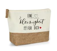 Neceser de maquillaje para mujer, bolsa de maquillaje con una pequeña cosa para ti, bolsa de cosméticos pequeña para mujer, yute, bolsa de maquillaje, regalo para mujer, novia, colega, mamá