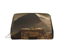 Neceser de maquillaje para mujer, cepillo para el cuidado de la piel, organizador de viaje, bolso grande para maquillaje, accesorios, bolsa de mano, la pirámide del mundo perdido, Blanco, Talla única