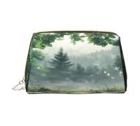 Neceser de maquillaje para mujer, cepillo para el cuidado de la piel, organizador de viaje, bolso grande de maquillaje, accesorios, bolsa de fantasía, fondo de bosque, Blanco, Talla única