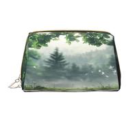 Neceser de maquillaje para mujer, cepillo para el cuidado de la piel, organizador de viaje, bolso grande para maquillaje, accesorios, bolsa inteligente, fondo de bosque de fantasía, Blanco, Talla