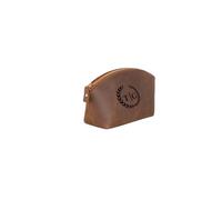 Neceser de maquillaje personalizado para mujer, de piel, elegante neceser de maquillaje, neceser de aseo, bolsa de maquillaje, bolsa de viaje, personalizable, para un regalo único, tobacco, Maletín de