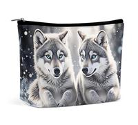 Neceser de Maquillaje Winter Wolf s in The Snow para Bolso, Bolso para Mujer con Cremallera, Neceser de Viaje, Neceser para Maquillaje, cosméticos.