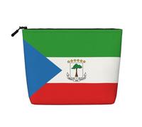 Neceser de Mujer de Lino sintético con Estampado de la Bandera de Guinea Ecuatorial, Gran Capacidad, Ideal para artículos de Aseo Diario.