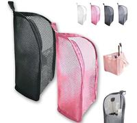 Neceser de pie - portátil, Ligero, Bolsa de Aseo de Viaje, Bolsa de Almacenamiento de Cepillo de Dientes de EVA, Malla EVA, Plegable, Transparente, Organizador de cosméticos (Black+Pink)