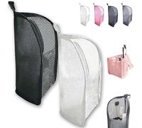Neceser de pie - portátil, Ligero, Bolsa de Aseo de Viaje, Bolsa de Almacenamiento de Cepillo de Dientes de EVA, Malla EVA, Plegable, Transparente, Organizador de cosméticos (Black+White)