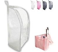 Neceser de pie, portátil, ligero, de viaje, bolsa de almacenamiento de cepillo de dientes de EVA, bolsa de almacenamiento portátil para colgar artículos de tocador y cosméticos, White, Vintage