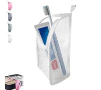 Neceser de pie, portátil, ligero, de viaje, bolsa de almacenamiento de cepillo de dientes de EVA, bolsa de almacenamiento de cosméticos portátil para colgar, White, Clásico