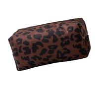 Neceser de poliéster impermeable con estampado de leopardos, organizador portátil compacto para uso diario, viajes, neceser esencial