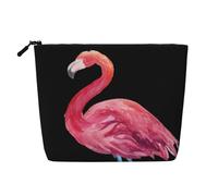 Neceser de una sola capa con estampado abstracto de libélula roja, ideal para almacenamiento diario, viajes y viajes de negocios., Flamencos de acuarela, Talla única