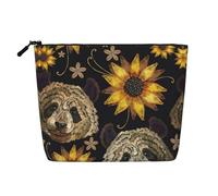 Neceser de una sola capa con estampado de búho de pie en muñeco de nieve, adecuado para almacenamiento diario, viajes y viajes de negocios., Lindo panda girasol, Talla única