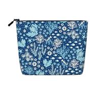 Neceser de una sola capa con estampado de hierba de conejillo de indias, adecuado para almacenamiento diario, viajes y viajes de negocios., Algas marinas verdes y azules, Talla única