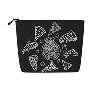 Neceser de una sola capa con estampado de hojas tropicales, adecuado para almacenamiento diario, viajes y viajes de negocios., Constelación de pizza (1), Talla única