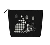 Neceser de una sola capa con estampado de mariposa y violonchelo, adecuado para almacenamiento diario, viajes y viajes de negocios., Feliz Pascua, Talla única