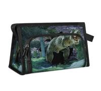 Neceser de viaje 3D con diseño de tiranosaurio del bosque Rex Dino para mujeres, hombres, niñas y niños, multifuncional, bolsa de maquillaje, organizador de cosméticos, bolsa de ducha, color, M,