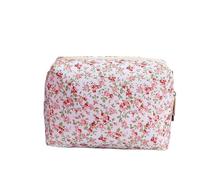 Neceser de Viaje Bolsa de cosméticos con Estampado de Flores, Organizador de Almacenamiento de Maquillaje con Cremallera hinchada, Bolso de Aseo, Bolsa de cosméticos de Viaje Grande, 1 ud.(B)