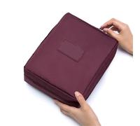 Neceser De Viaje Bolsa de cosméticos Viaje multifunción for Exteriores, Organizador artículos tocador for Mujer, Estuches Maquillaje Impermeables for Almacenamiento Femenino(Wine Red)