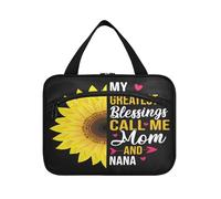 Neceser de viaje colgante para mujeres, hombres, niños y niñas, My Greatest Blessings Call Me Mom and Nana, bolsa de maquillaje impermeable, organizador para artículos esenciales de viaje, botella,