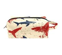 Neceser de viaje con asa, diseño de tortuga marina y flores, resistente al agua, organizador de accesorios para mujeres y niñas, Multicolor 05, 8.2x3.1x3.5 in/21x8x9 cm