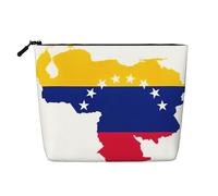Neceser de viaje con bandera de Venezuela, cáñamo falso, gran capacidad, con cremallera, resistente al agua, organizador diario