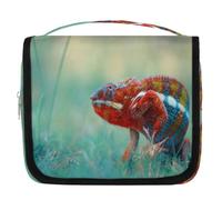 Neceser de viaje con camaleón de animales para mujeres, hombres, niños, niñas, niños, camaleón, bolsa de cosméticos, bolsa de aseo colgante, organizador de artículos de tocador, bolsa de ducha, color,