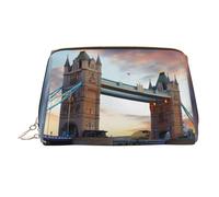 Neceser de viaje con cremallera y cremallera con diseño histórico de Old Tower Bridge de Londres, ideal para el hogar y viajes