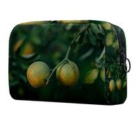 Neceser de viaje con diseño de árbol de naranjo para mujer, bolsa organizadora de maquillaje grande con cremallera, multicolor, 18.5x7.5x13cm/7.3x3x5.1in, Neceser