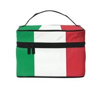 Neceser de viaje con diseño de bandera de Italia con múltiples compartimentos y sarga de poliéster duradera, adecuada para gimnasio, camping y viajes de negocios.
