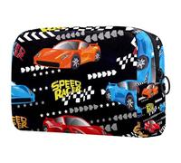 Neceser de viaje con diseño de caricaturas Speed Racer para mujer, bolsa organizadora de maquillaje con cremallera, multicolor, 18.5x7.5x13cm/7.3x3x5.1in, Neceser