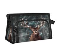 Neceser de viaje con diseño de ciervos y bosques de invierno, para mujeres, hombres, niñas, niños, ciervos, multifuncional, bolsa de maquillaje, organizador de cosméticos, bolsa de ducha, color, M,