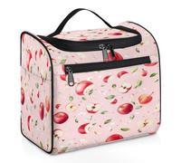 Neceser de viaje con diseño de flores y manzanas para mujeres, hombres, niños, niñas, niños, 11.2 L, bolsa grande de maquillaje, bolsa de lavado colgante, organizador de artículos de tocador, color,