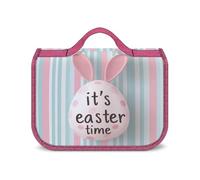 Neceser de Viaje con diseño de Huevo de Pascua y Orejas de Conejo para Mujer, Organizador de Maquillaje Colgante con Gancho para champú.