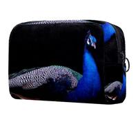 Neceser de viaje con diseño de pavo real para mujer, bolsa organizadora de maquillaje grande con cremallera, multicolor, 18.5x7.5x13cm/7.3x3x5.1in, Neceser, Regalos para Viajeros