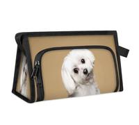 Neceser de viaje con diseño de perro maltés para mujeres, hombres, niñas, niños, lindo perro, multifuncional, bolsa de maquillaje, organizador de cosméticos, bolsa de ducha, color, M, Organizador de