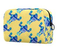 Neceser de viaje con diseño de robot de dibujos animados para mujer, bolsa organizadora de maquillaje con cremallera, multicolor, 18.5x7.5x13cm/7.3x3x5.1in, Neceser