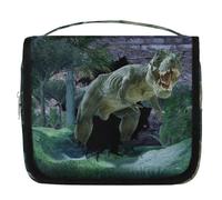 Neceser de viaje con diseño de tiranosaurio del bosque 3D Rex Dino para mujeres, hombres, niños y niñas, bolsa de lavado para colgar artículos de tocador cosméticos y organizador de maquillaje, color,