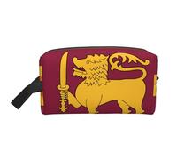 Neceser de viaje con estampado de bandera de Sri Lanka, bolsa de cosméticos de gran capacidad para mujeres y hombres, White, Talla única