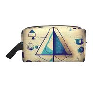 Neceser de viaje con estampado de cálculo geek de matemáticas y geometría para hombres, bolsa de cosméticos de gran capacidad para mujeres, White, Talla única