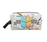 Neceser de viaje con estampado de cerebro humano, bolsa de maquillaje colgante de gran capacidad, organizador versátil para mujeres y hombres