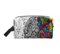 Neceser de viaje con estampado de cerebro izquierdo y derecho, bolsa de maquillaje colgante de gran capacidad, organizador versátil para mujeres y hombres