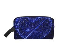 Neceser de viaje con estampado de corazón de estrella fugaz, bolsa de maquillaje colgante de gran capacidad, organizador versátil para mujeres y hombres