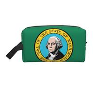 Neceser de viaje con estampado de la bandera de Washington, bolsa de maquillaje, bolsa de cosméticos, bolsa colgante para mujeres y hombres, gimnasio diario