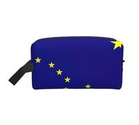 Neceser de viaje con estampado de la bandera del estado de Alaska, bolsa de maquillaje, bolsa de cosméticos, bolsa colgante para mujeres y hombres, gimnasio diario