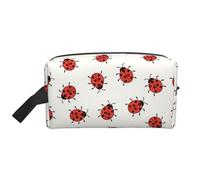 Neceser de viaje con estampado de mariquitas con estampado infinito moteado para hombre, bolsa de cosméticos de gran capacidad para mujeres, White, Talla única