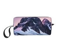 Neceser de viaje con estampado de montaña de viaje, bolsa para lápices, bolsa de maquillaje de lona, bolsa de cosméticos multiusos con cremallera, Blanco, Talla única