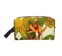Neceser de viaje con estampado de pájaro tropical del paraíso, bolsa de maquillaje colgante de gran capacidad, organizador versátil para mujeres y hombres