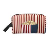 Neceser de viaje con estampado de palomitas de maíz, bolsa de cosméticos de gran capacidad para mujeres y hombres, White, Talla única