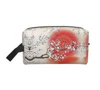 Neceser de viaje con estampado de reflejo de sol, bolsa de cosméticos de gran capacidad para mujeres y hombres, White, Talla única