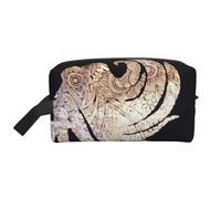 Neceser de viaje con estampado de sirena negra, bolsa de maquillaje colgante de gran capacidad, organizador versátil para mujeres y hombres